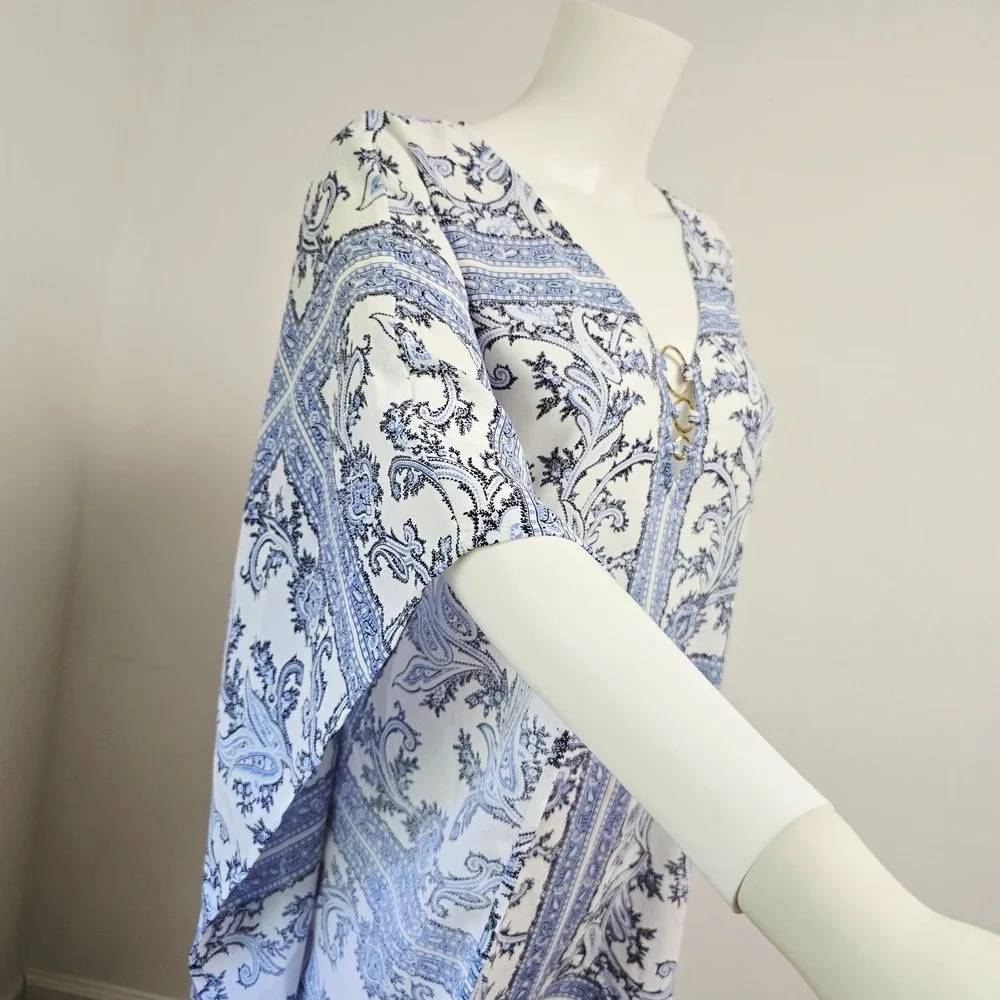 Michael Michael Kors Poncho Tunic Top Size L/XL Scarf Bandana Print Flowy Boho